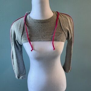 Gray and Pink Women's Crop Top
